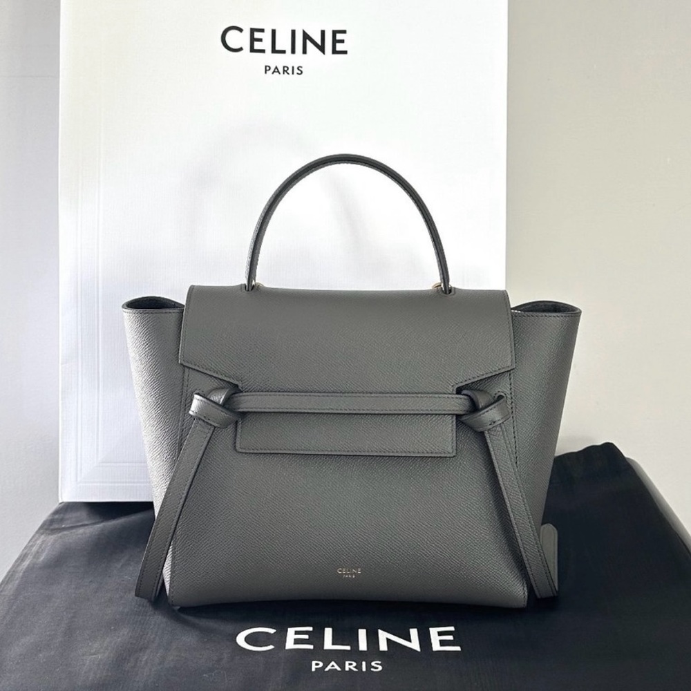 NEW Celine - Micro Belt Bag in Grained Calfskin - Grey